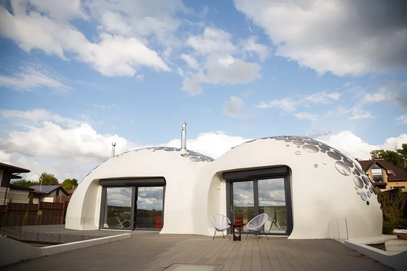 Kiểu nhà vòm bê tông nghỉ dưỡng xanh