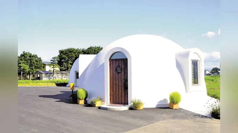 Nhà vòm bê tông trang trí rêu cổ kính