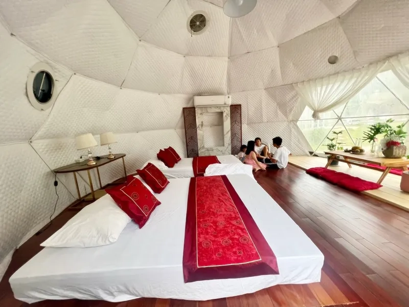 Homestay mái vòm khung thép bền