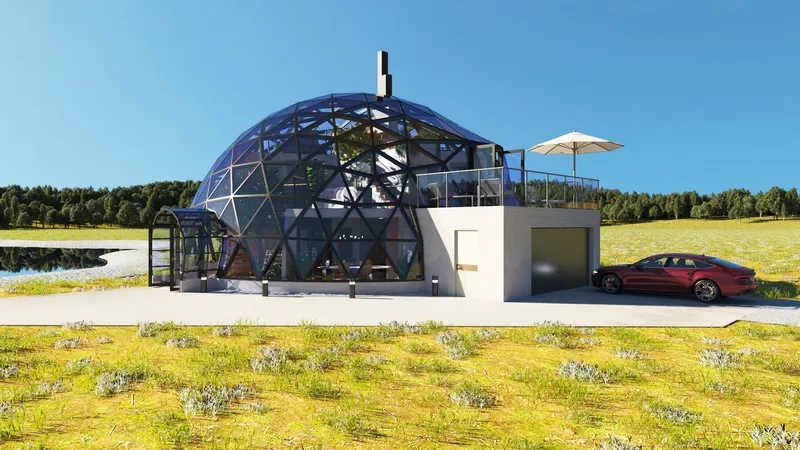 Nhà vòm kính phong cách hiện đại