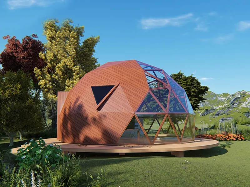 Mẫu nhà vòm lắp ghép bằng gỗ ấm cúng