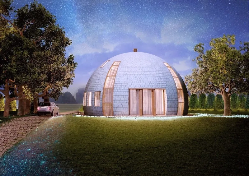 Mẫu nhà mái vòm tinh tế xinh