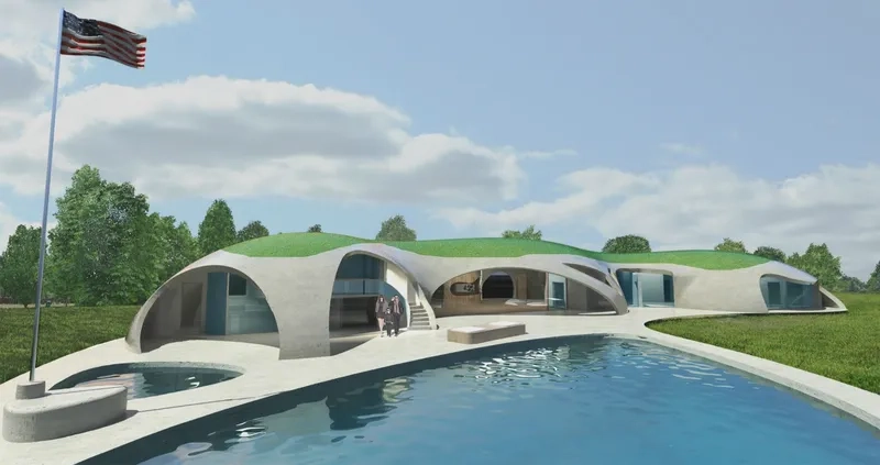 Bản phối cảnh 3d Dome House hiện đại