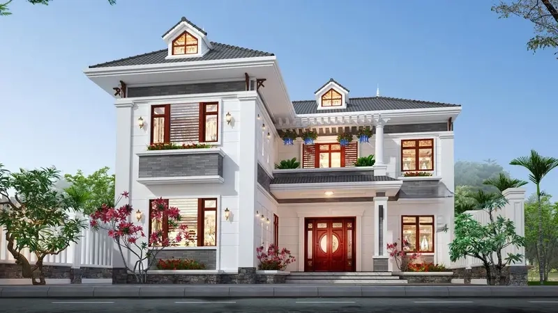 Mặt tiền biệt thự Mansard độc đáo gây ấn tượng mạnh