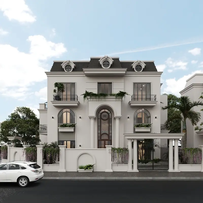 Mặt tiền nhà mái Mansard tối ưu thẩm mỹ hiệu quả