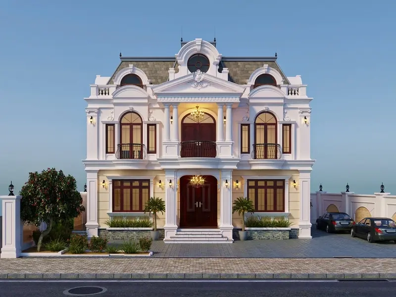 Nhà mái Mansard 4 tầng đậm chất tân cổ điển sang trọng