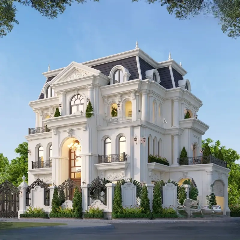 Nhà mái Mansard châu Âu đẹp nổi bật thẩm mỹ tinh tế