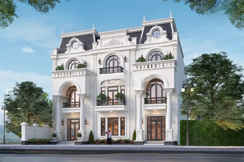 Nhà mái Mansard châu Âu hiện đại hài hòa xu hướng mới