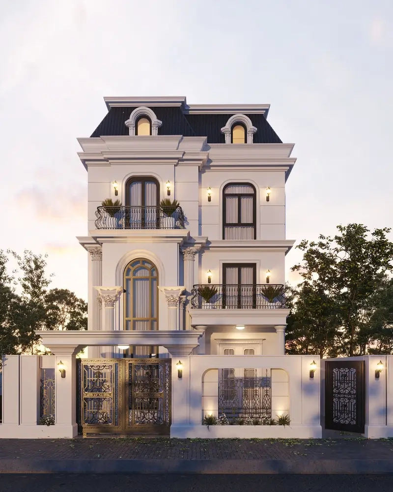 Nhà mái Mansard châu Âu sang trọng thể hiện đẳng cấp sống