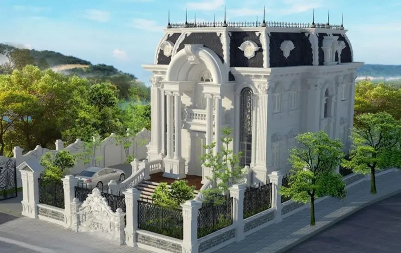 Nhà mái Mansard châu Âu mặt tiền thu hút mọi ánh nhìn