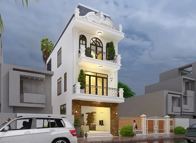 Ảnh nhà mái Mansard cổ điển phong cách hoàng gia