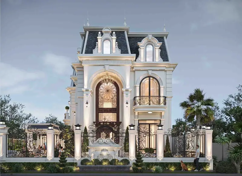 Ảnh nhà mái Mansard cổ điển nhà ở đẳng cấp