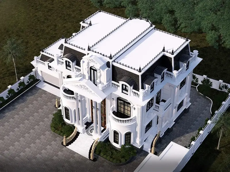 Ảnh nhà mái Mansard cổ điển đẳng cấp bền vững