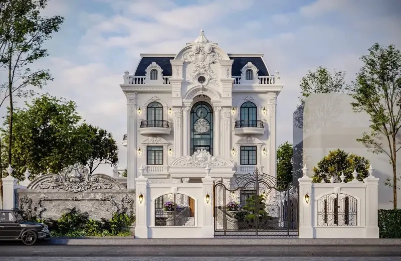 Nhà mái Mansard có tầng áp mái sang trọng chuẩn thẩm mỹ