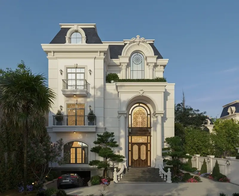 Nhà mái mansard kiểu Pháp kiến trúc tinh xảo