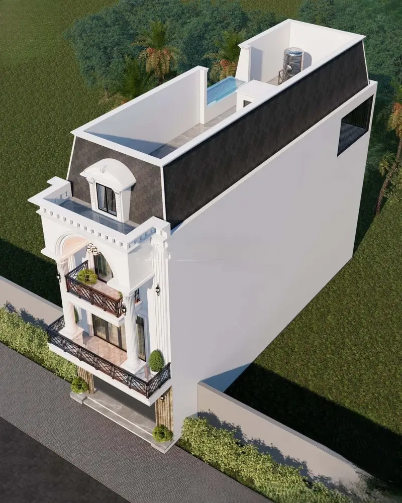 Nhà mái Mansard sang trọng cổ điển đầy giá trị