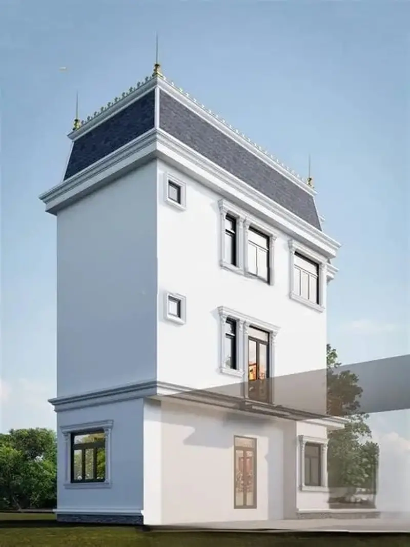 Ảnh nhà phố mái Mansard thiết kế ấn tượng mạnh