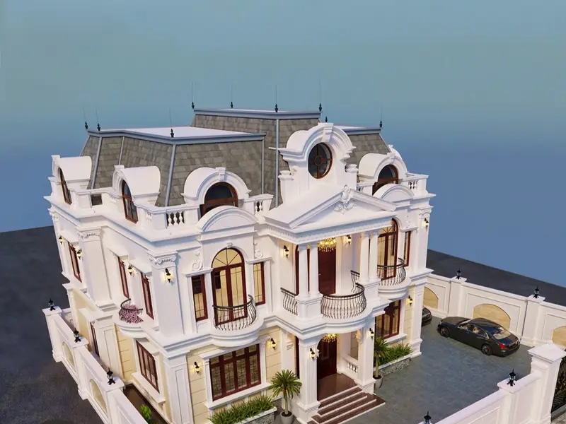 Thiết kế nhà mái Mansard nổi bật giữa không gian phố