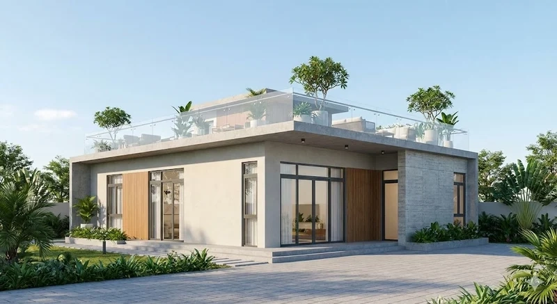 Tổng hợp Nhà cấp 4 mái bằng có sân thượng ấn tượng