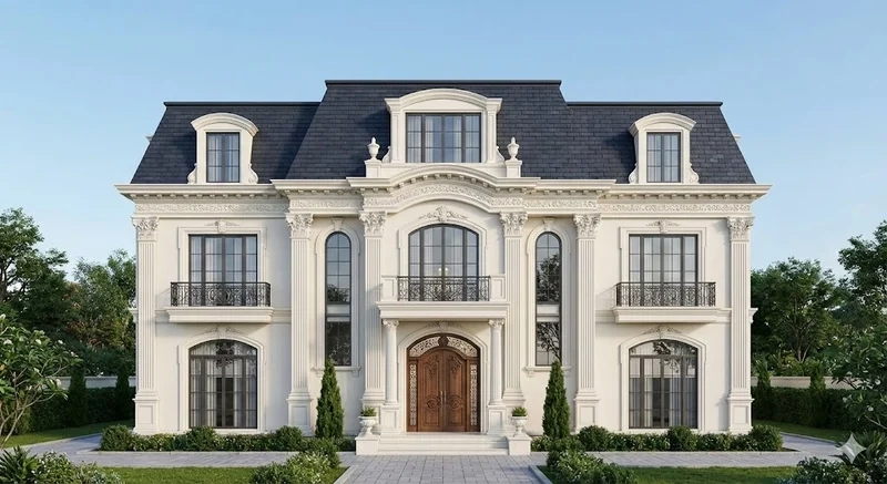 Khám phá nhà mái mansard 2 tầng đẹp