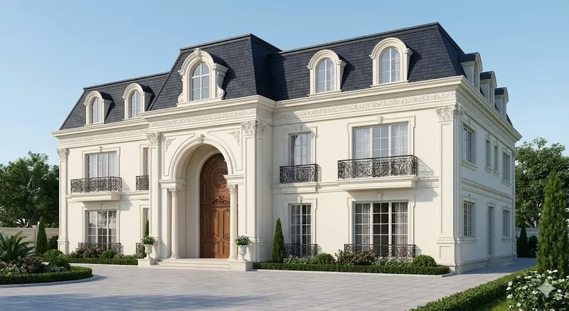 Cảm hứng thiết kế nhà mái mansard 2 tầng