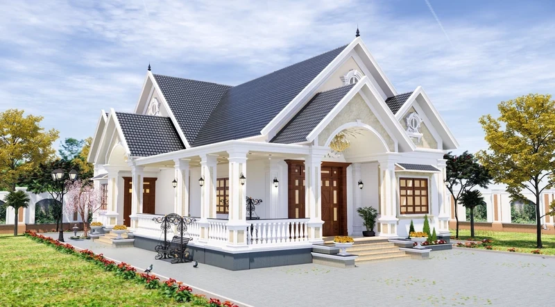 Hoàn thiện nhà mái thái giá rẻ nhanh