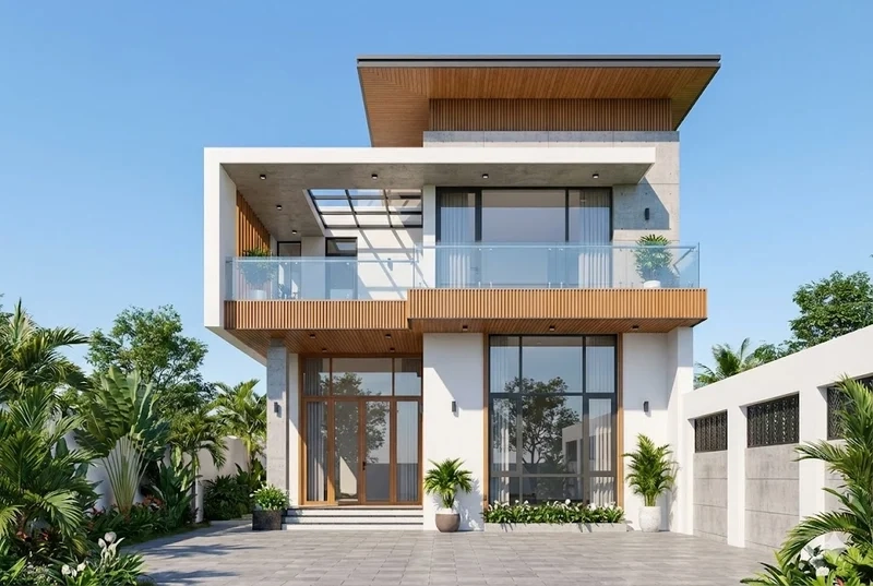 Nhà phố mái bằng hiện đại tối ưu không gian