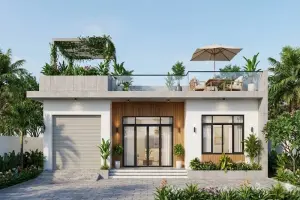 85+ mẫu nhà cấp 4 mái bằng có sân thượng hiện đại nhất 2026