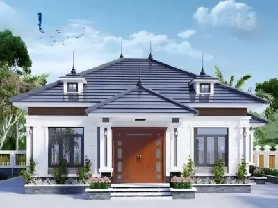 Xem ngay ảnh mẫu mặt tiền nhà cấp 4 mái thái sang trọng