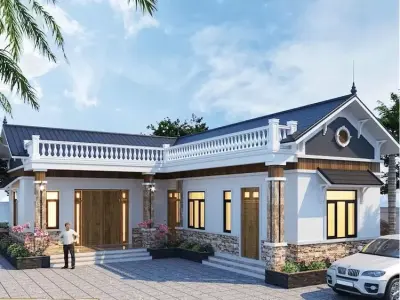 Bộ sưu tập ảnh mẫu nhà mái thái chữ l chuẩn phong thủy mới