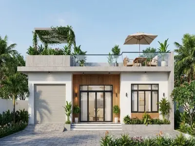 85+ mẫu nhà cấp 4 mái bằng có sân thượng hiện đại nhất 2026