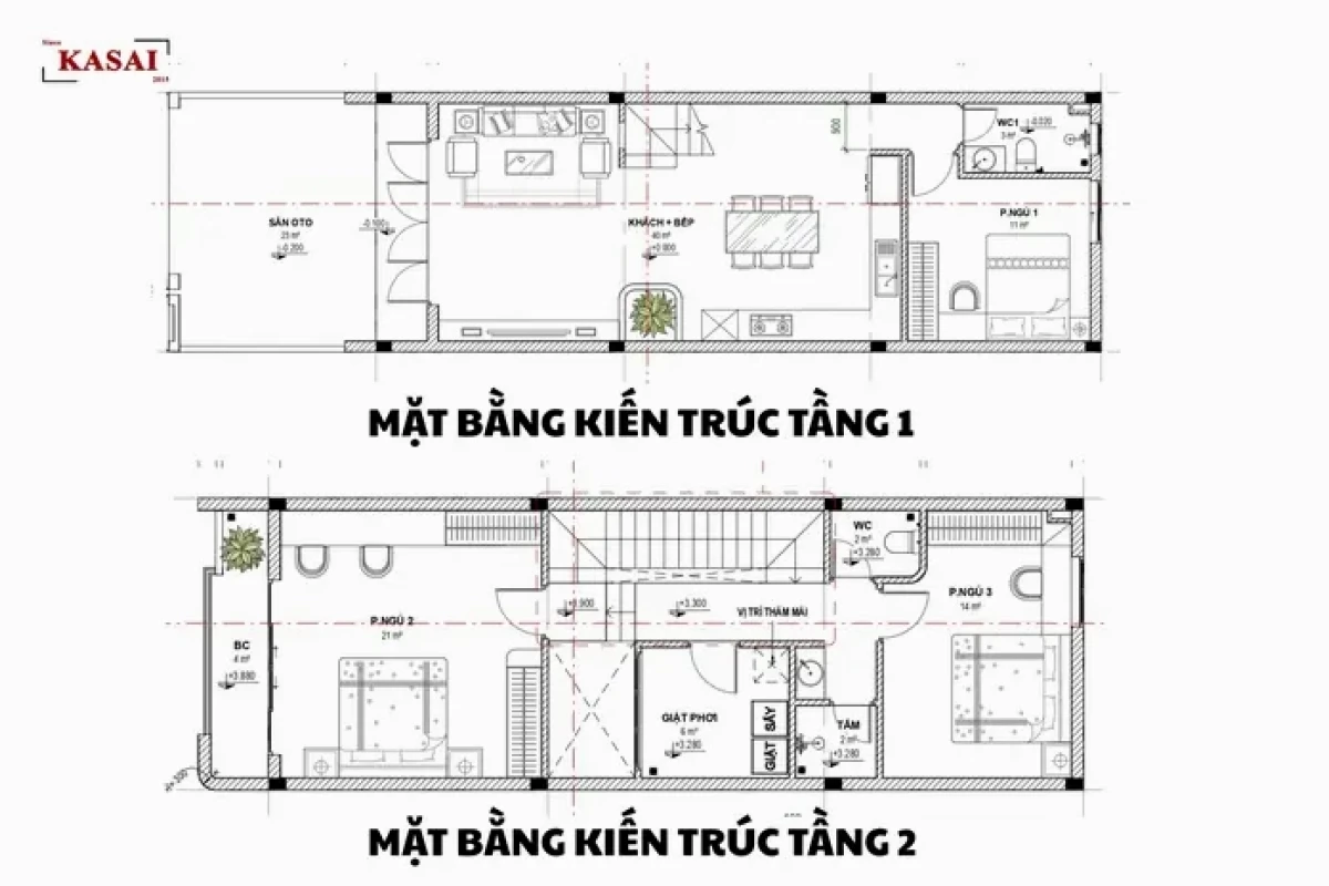 Bản Vẽ Nhà Lệch Tầng 5x20: Giải Pháp Không Gian Độc Đáo 2 Tầng