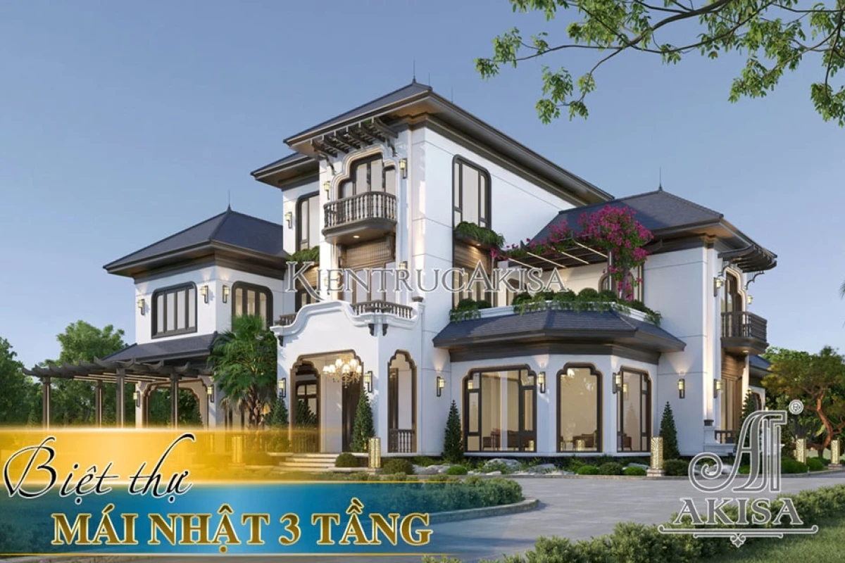 Biệt thự 3 tầng mái nhật hiện đại: Kiến trúc sang trọng và tiện nghi 2026