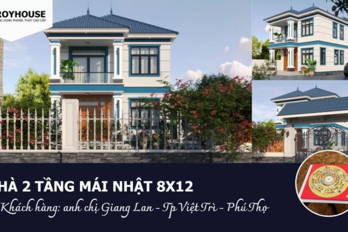Mẫu nhà 2 tầng mái Nhật 8x12m hiện đại và sang trọng cho năm 2026