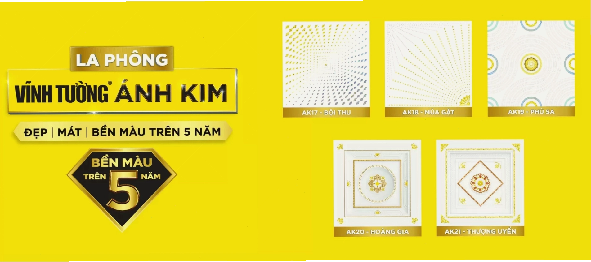 3 mẫu trần trang trí Vĩnh Tường Ánh Kim mới nhất