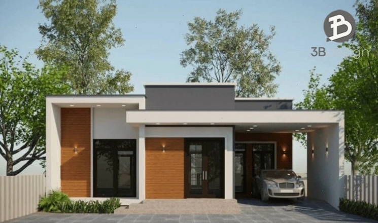3B Design chuyên thiết kế và thi công trọn gói nhà nhà 1 tầng mái bằng đẹp độc đáo