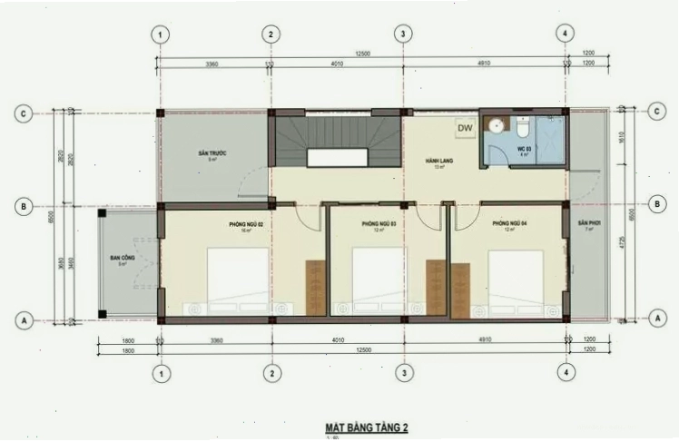 Bản vẽ 3D mẫu nhà ống 2 tầng đẹp mái thái