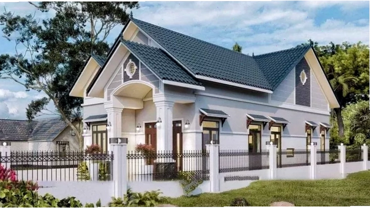 Bản vẽ nhà cấp 4 mái Thái 3 phòng ngủ dạng nhà ống