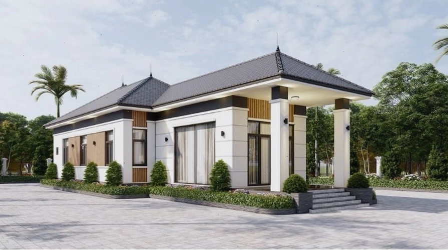 Biệt thự mái Nhật mái Thái cách điệu mang đến vẻ đẹp độc đáo và ấn tượng