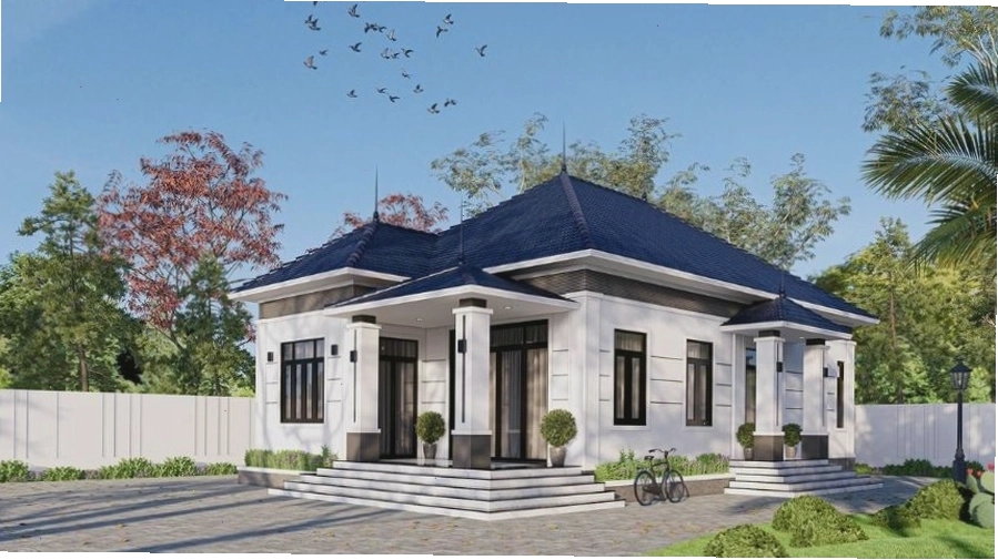 Biệt thự mái Nhật với hồ bơi và không gian sân vườn xanh mát