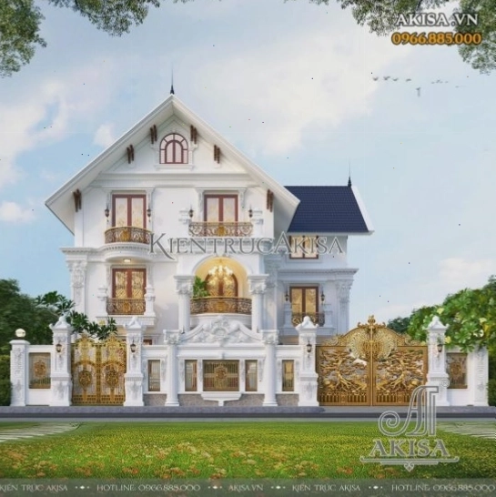 Biệt thự tân cổ điển mái Thái 3 tầng với 4 phòng ngủ tiện nghi