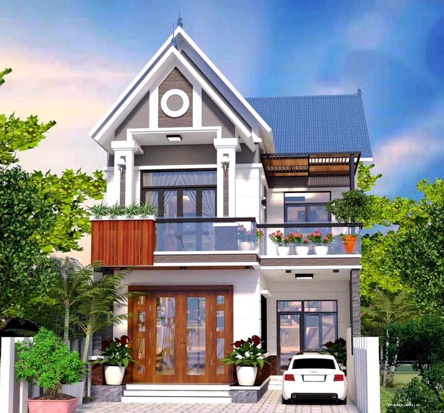 Bố trí công năng hợp lý cho nhà ống 2 tầng mái Thái 5x20m chữ L