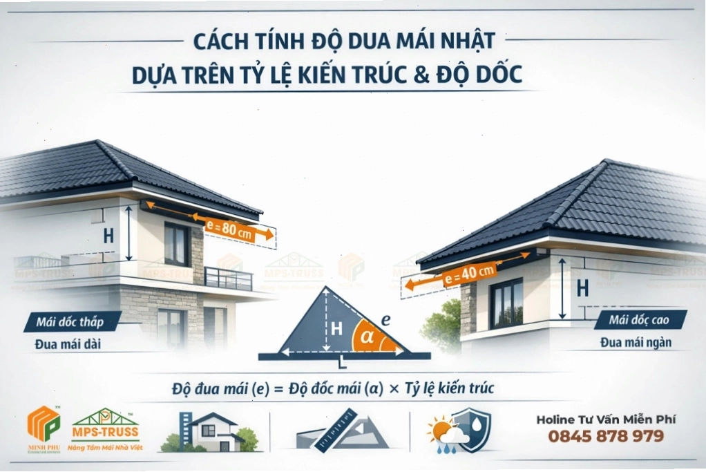 Cách tính độ đua mái nhật chuẩn xác