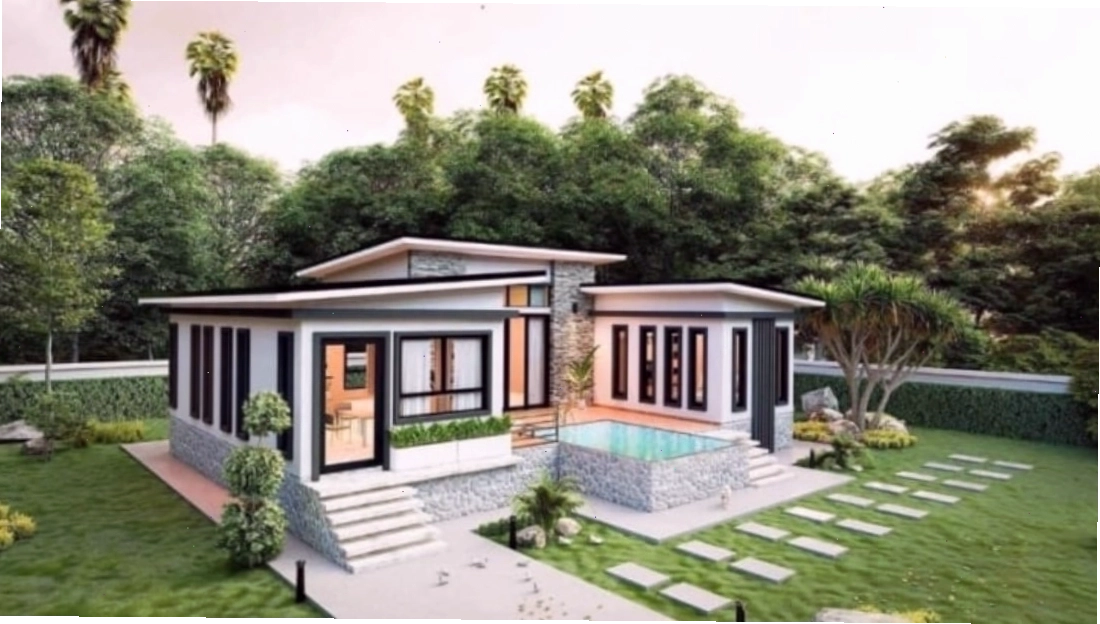 Căn nhà mái lệch được hợp bởi các khối hộp sắp đặt có phần ngẫu hứng