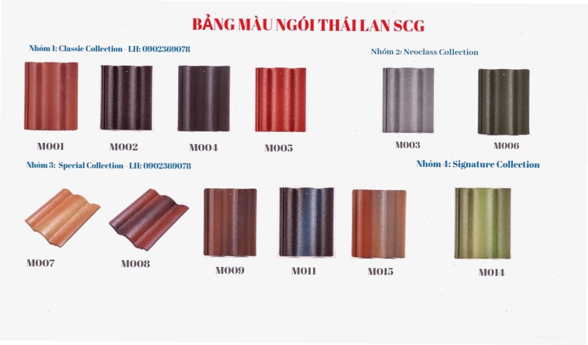 Catalogue ngói thái lan SCG giới thiệu các sản phẩm và màu sắc