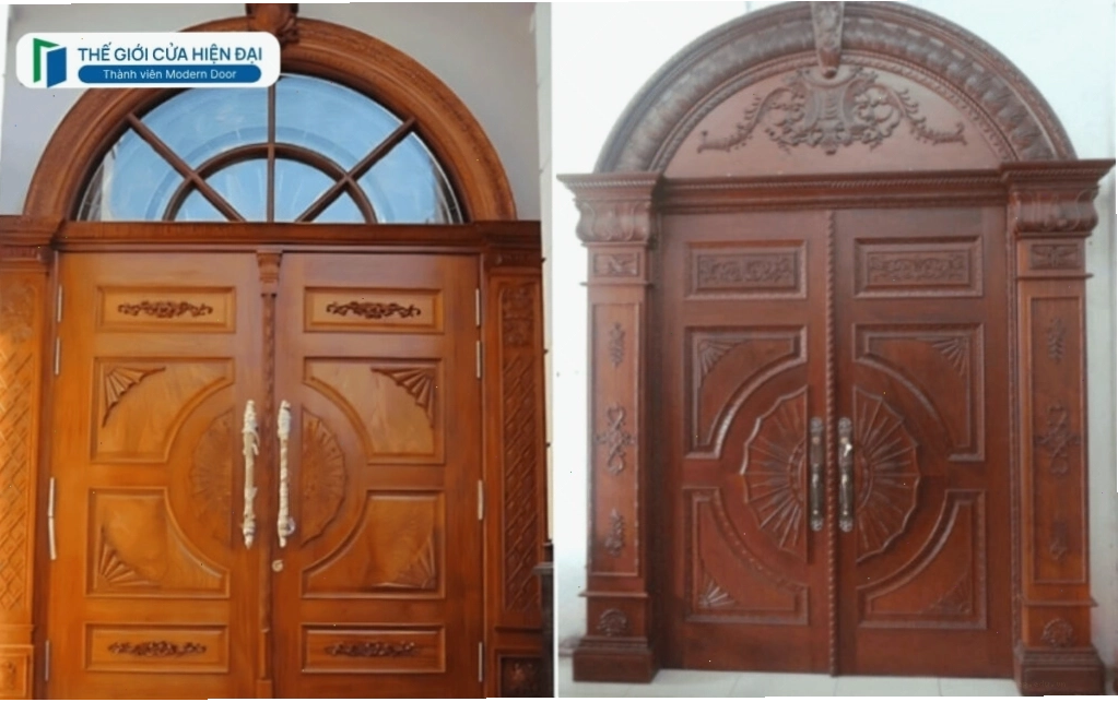 Cửa vòm gỗ công nghiệp có kích thước lớn