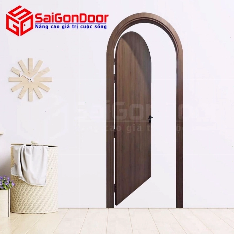 Cửa vòm tân cổ điển với kính cường lực