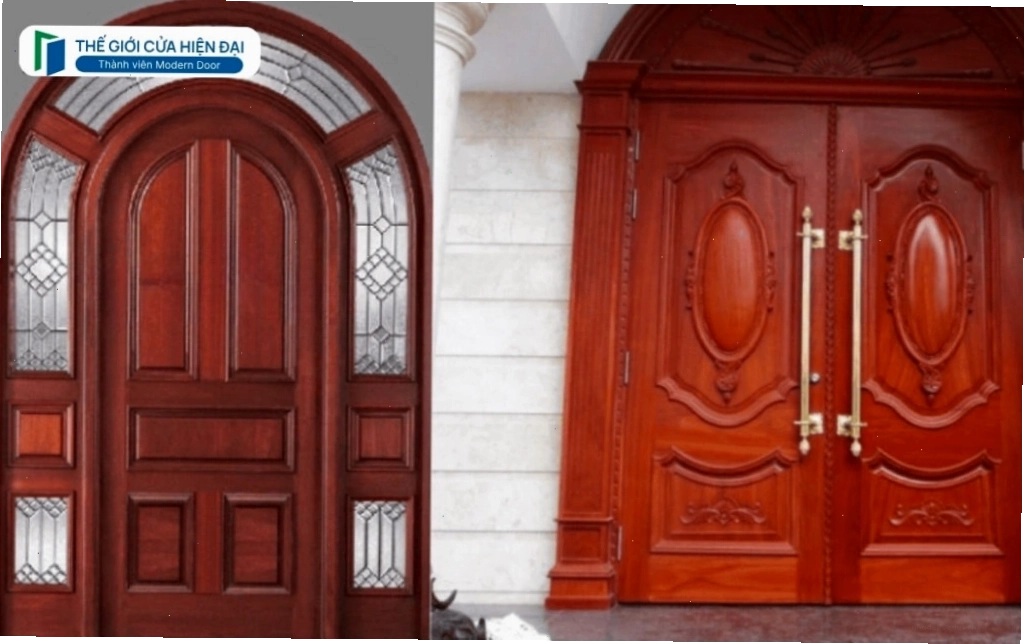 Cửa vòm với kính mờ cho ban công