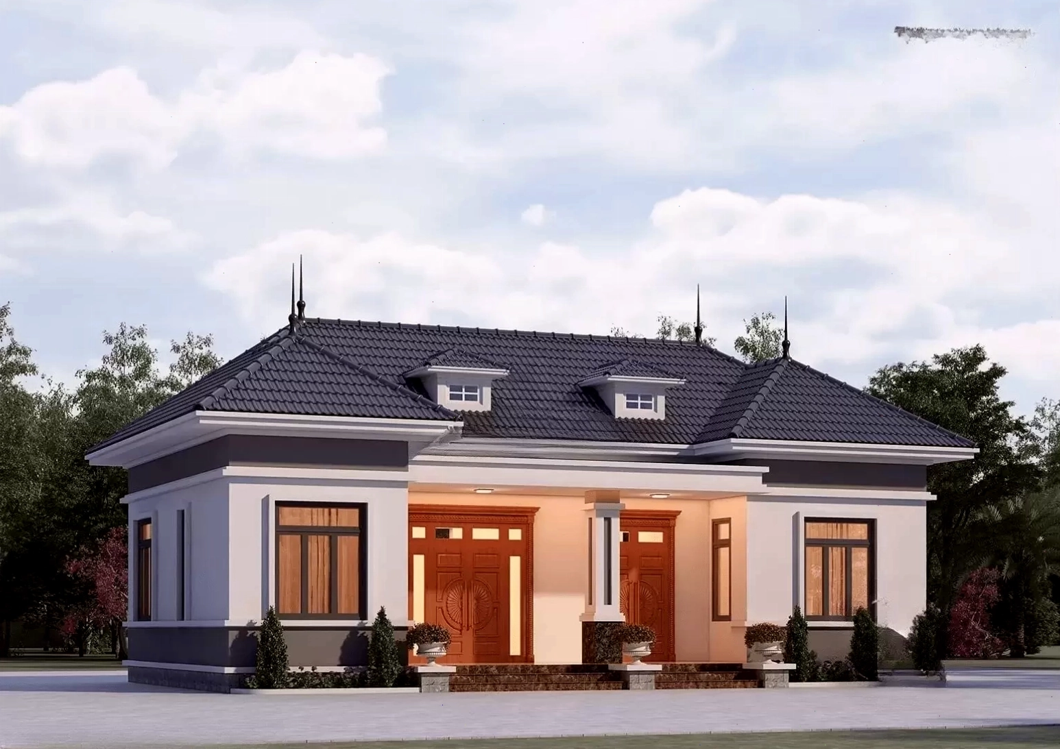 Đặc điểm nhận diện nhà cấp 4 mái Nhật với hệ mái dốc nhẹ nhàng