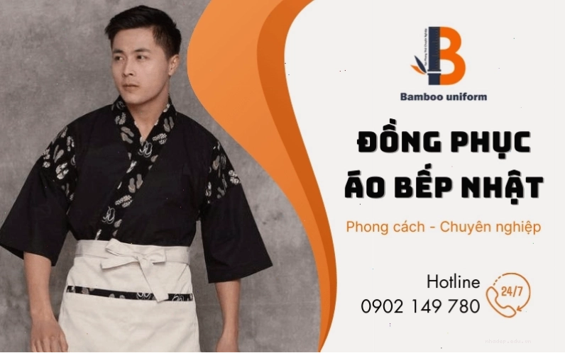 Đồng phục áo bếp Nhật Bản với thiết kế cổ điển và chất liệu thoáng khí